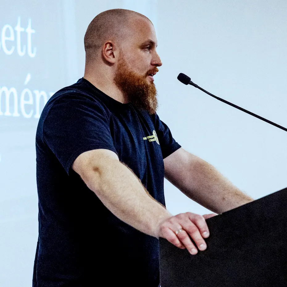 True Crime Akadémia előadó Schubert István film és regényírás témájában tart szakmai prezentációt.