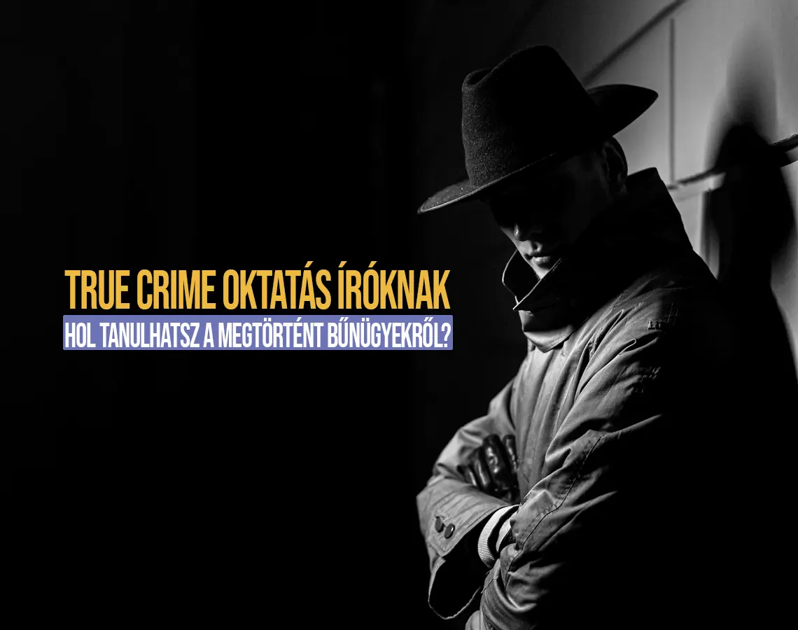 Kalapos nyomozó sötétben, noir hangulatú jelenet, true crime oktatás íróknak vizuális inspiráció.