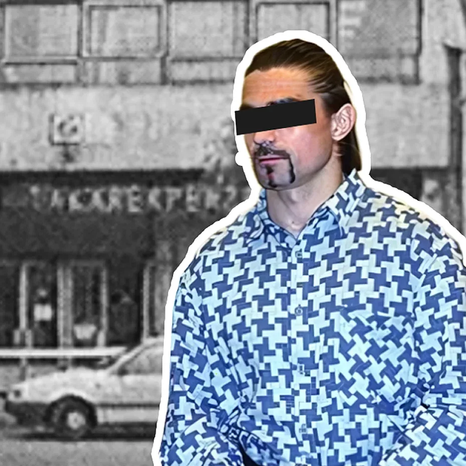 True Crime Akadémia tematikus séta, Ambrus Attila, a hírhedt Whiskys rabló egyik elfogása után, háttérben a soroksári Takarékszövetkezet.